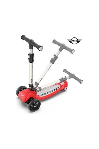 Lisanslı 3 Tekerlekli Katlanabilir Ayarlanabilir Işıklı 50 Kg Taşıma Kapasiteli Scooter Kırmızı