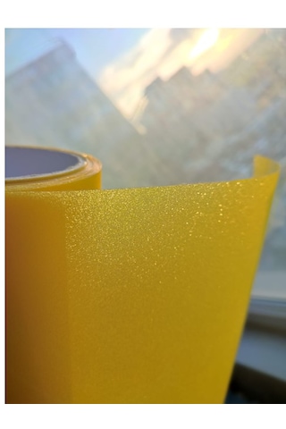 Parlak Simli Görünüm Sarı Renk Yapışkanlı Folyo 30 Cm 1 Metre