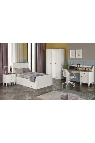 Smart Ders Çalışma Masası %100mdf Beyaz - Meşe