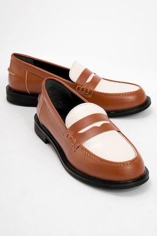 Luvishoes Luvi Shoes Choos Taba Krem Kadın Loafer Ayakkabı Çok Renkli - Taba