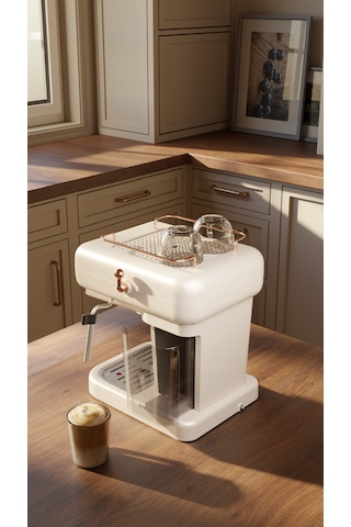 Fressi EM-01 Ristretto Süt Köpürtücülü 20 Bar Basınçlı Espresso Latte Cappuccino Americano Makinesi 1.2 L