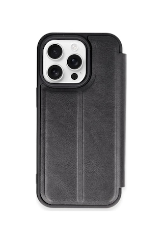 Apple Uyumlu - iPhone 14 Pro Max Kılıf Flip Cover - Siyah Diğer