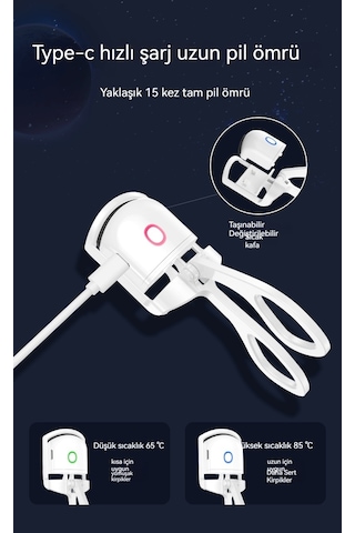 Zzhyt Elektrikli Kirpik Kıvırıcı Beyaz