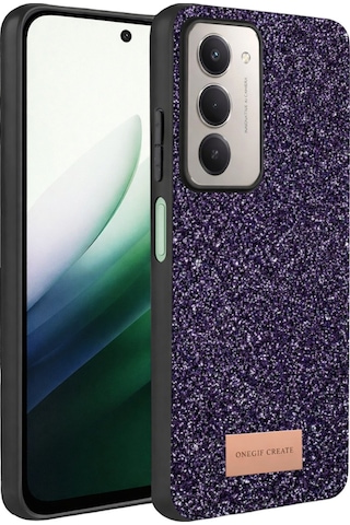 Xiaomi Redmi 15 4g Uyumlu Parlak Simli Taşlı Premium Kalite Kadın Telefon Kılıfı Kapak Derin Mor