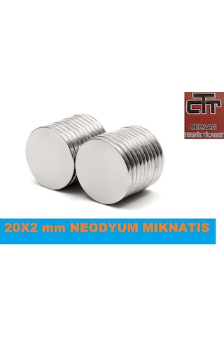 Neodyum Mıknatıs-20X2 Mm Yuvarlak Güçlü