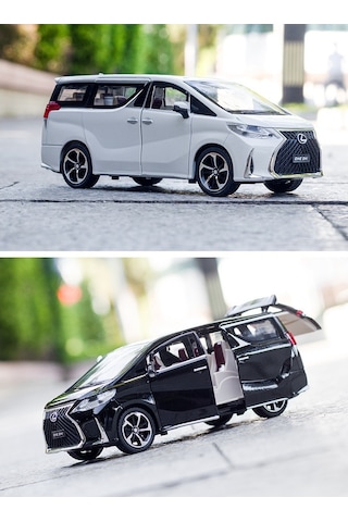 Jzcat Simülasyon 1:24 Lexus Lm300h İş Aracı Model Simülasyon Alaşım Araba Modeli Süsleme - Siyah