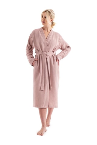 Unisex Kimono Müslin Bornoz + Havlu Seti Pudra-pudra Pudra