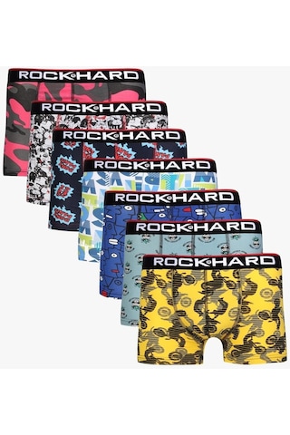 Rock Hard 4'Lü Karışık Desenli Renkli Boxer 001