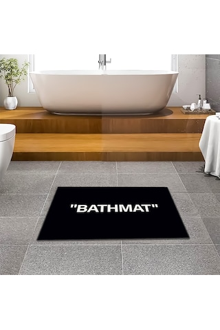 Evaşk Banyo Paspası İpeksi Kadifemsi Halı Yüzey Kaymaz Taban 40x60 BM00440S Siyah