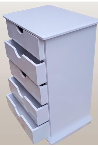 Hobi Adn Dekoratif Takı Şifonyer Ahşap Mdf Parlak Beyaz Cnc Kesim Model El Yapım