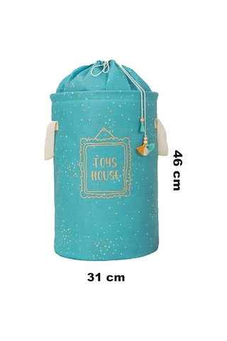 Baby Yuvarlak Torbalı Oyuncak/kirli Çamaşır Sepeti Mavi