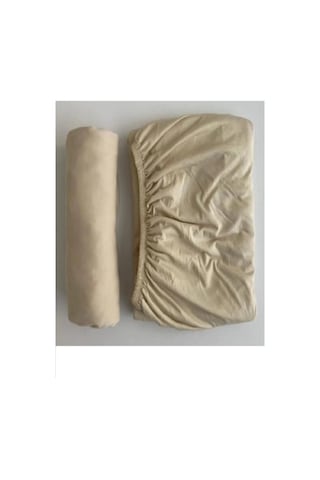 Altın Karma Jersey Penye Pamuklu 180x200 Cm Çift Kişilik Lastikli Çarşaf Krem Krem