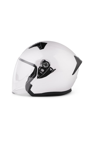 Alto Çenesiz Yarım Motosiklet Kaskı Şeffaf Vizörlü, Ece-r 22.06 Sertifikalı, Parlak Beyaz Alto Çenesiz Yarım Motosiklet Kaskı Şeffaf Vizörlü, Ece-r 22.06 Sertifikalı, Parlak Beyaz