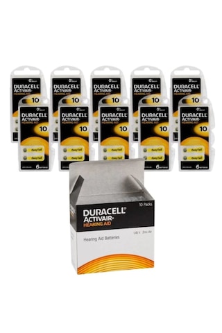 Duracell 10 Numara Cihaz Pili 10 Paket 60 Adet
