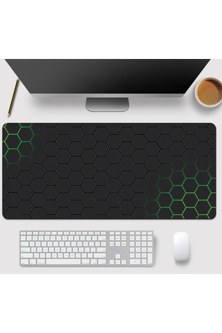 Cbtx 400x1000x3mm Kaymaz Kauçuk Mouse Pad Şık Petek Desenli Masaüstü Mat - Stil 10