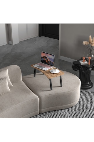 Alpa Ev Mobilya Katlanabilir Laptop Sehpası, Taşınabilir Katlanır Masa, Kahvaltı Ve Çalışma Masası Atlantik Çam