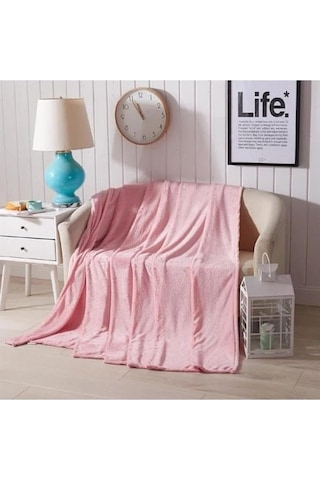 Battaniyesi Peluş Polar Battaniye Tek Kişilik 170 230 Pembe Genel