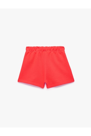 Koton Beli Lastikli Pamuk Karışımlı Basic Şort Kırmızı 6skg40210ak