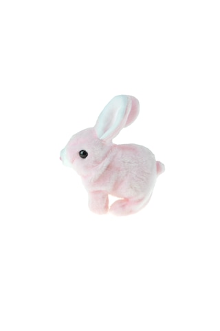 Sevimli Pelüş Tavşan Oyuncak Tavşan Pink Sesli Hareket Pilli 17cm
