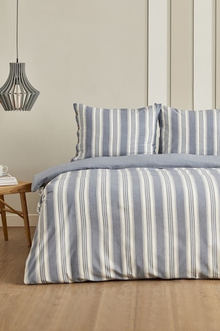 Karacahome Sarah Anderson Rosery İpliği Boyalı Çift Kişilik Nevresim Takımı Mavi