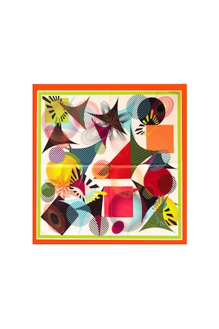 Inno 60x60 Cm Premium Saten Desenli Dikişli Fular Metalik