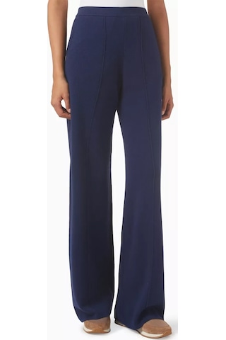 12storeez Relaxed Fit Merino Yünü Karışımlı Pantolon, Geniş Paça Ve Lastikli Bel Lacivert