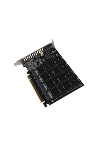 Xiyyadms Ph44 Pcıe X16 Adaptör Kartı - 4 M.2 Nvme Ssd Portu, 4x32gbps Hız, Pcıe 3.0/4.0 Desteği, Led Gösterge, Sabit Pcb Yapısı