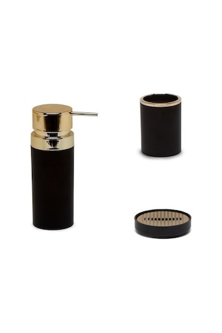 Primanova Lenox 3 Parça Siyah Altın Çerçeveli