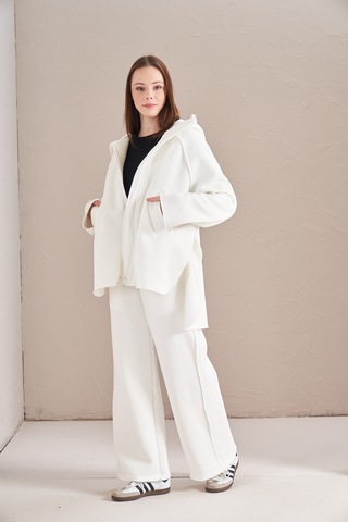 3 İplik Şardonlu Eşofman Ekru Ekru