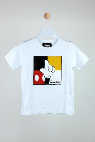 Minipomes Mickey Ve Arkadaşları Baskılı Tshirt Beyaz