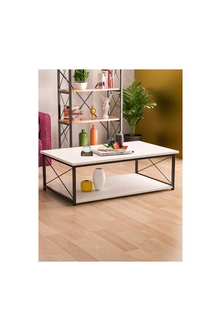 Double Orta Sehpa Beyaz 90x50 Cm