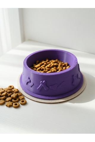 Kemik Desenli Mama Kabı 3d Baskı Kedi Köpek Mama Ve Su Kabı 12cm