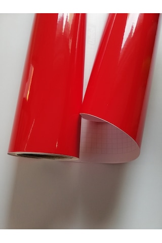 Parlak Kırmızı Folyo Yapışkanlı 122 Cm