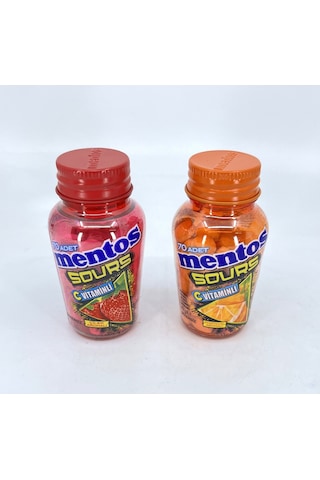 Mentos Sours Şekersiz Tatlandırıcılı C Vitaminli Çilek Ve Portakal Aromalı Tablet Şekerleme 49gr X 2 Adet