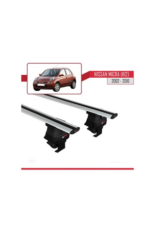 Nissan Micra / March K12 2002-2010 Arası İle Uyumlu Ace-4 Ara Atkı Tavan Barı Gri