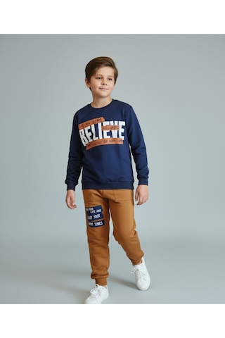 Big Game Baskılı İki İp Erkek Çocuk Alt Üst Takım Lacivert