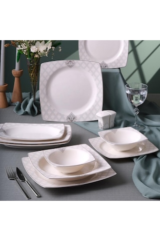 Güral Porselen Caroline 54 Parça 12 Kişilik Yemek Takımı - 5993 Bej