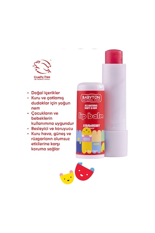 Babyton Doğal Çilekli Dudak Koruyucu 5 G