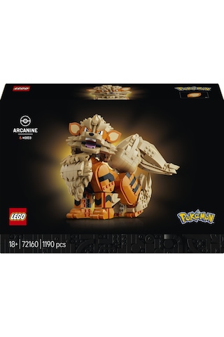 LEGO® Pokémon™ Arcanine 72160 - Yetişkinler için Duruşu Ayarlanabilir Figür İçeren Yaratıcı Model Yapım Seti (1190 Parça)