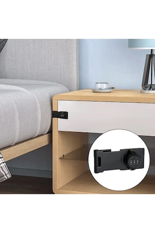 Besthome1 Suntek Dolap Kapı Kilidi - Ev Şifre Pet Üç-delikli Siyah