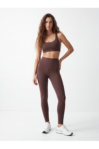 LTB Yüksek Bel Basic Spor Kahverengi Tayt