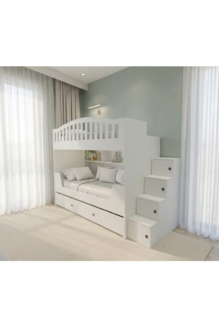 Monarch Yavrulu Mdf Fonksiyonel Merdivenli Ranza Byz 2 90 x 190 CM