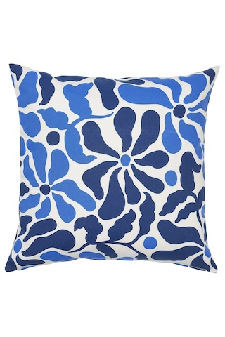 Ikea Gullbergsö Mavi-çiçek Desenli 50x50 Cm Kırlent Kılıfı