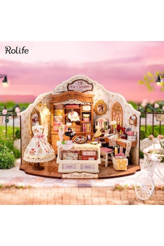 Rolife Dg178 Elsa'nın Terzi Dükkanı Elsa's Tailoring Dıy Minyatür Maket Model Seti Mini Dollhouse 3d Model Kit Detaylı Dekoratif Hobi Seti 3d Puzzle Tiny House