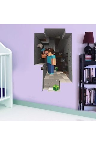 2'li Minecraft Dev Soy Ve Yapıştır Duvar Çıkartması Karikatür Çıkartması Çok Renkli