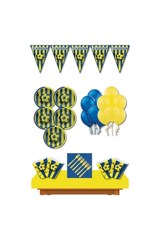 Sarı Lacivert Taraftar Parti Seti 40 Kişilik Sarı Lacivert Taraft