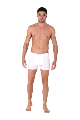 Thermoform Bambu Erkek Bisiklet Yaka Tişört Kısa Kollu Fanila Atlet Ve Boxer Şort Seti Beyaz Çok Renkli