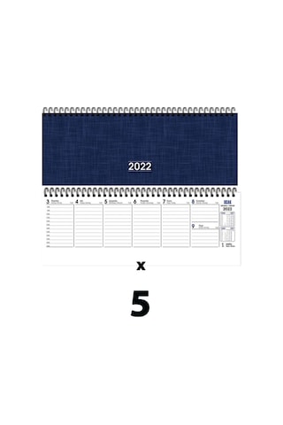 Keskin 2022 Haftalık Spiralli Masa Takvimi 5 Adet 12x33.5 Cm Aj-65 Orta Boy