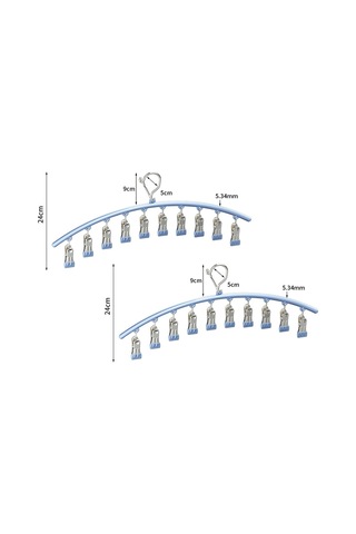 Xiaaokeji Dolap Düzenleyici, 10 Klipsli Metal Yoga Pantolon Askısı Mavi Mavi