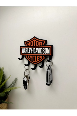 3d Baskı Dekoratif Harley-davıdson Model Motorcu Anahtar Askılığı Siyah